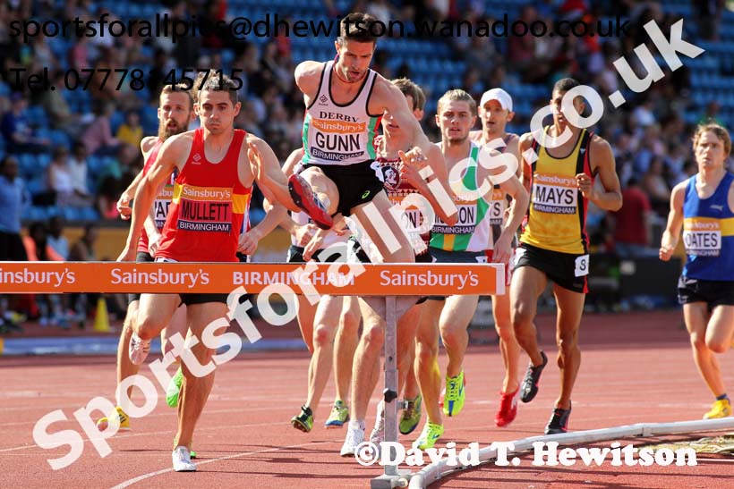 Mens 3000 metres steeplechase, Sainsbury's British Champs, Alexander Stadium, Birmingham. Photo: David T. Hewitson/Sprts for All Pics